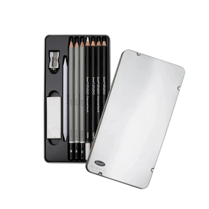Jasart Studio Sketching & Drawing Set of 10 in Metal Tin_2