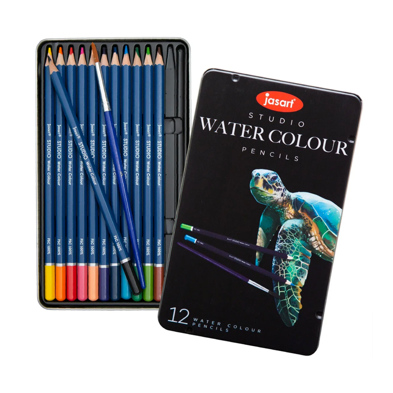 Jasart Studio Watercolour Pencil Set of 12, Premium Wood_2