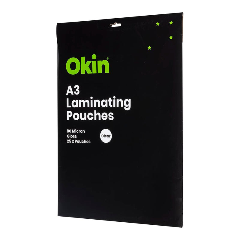 Okin Laminating Pouches A3 Gloss 80mic Pack 25
