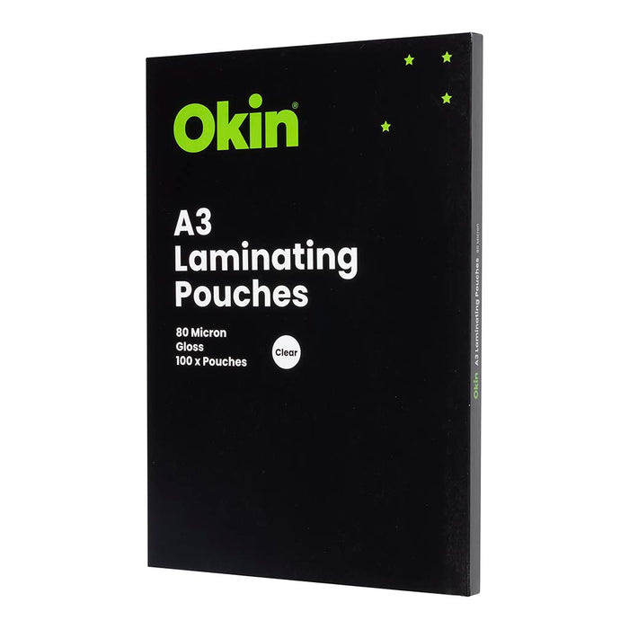 Okin Laminating Pouches A3 Gloss 80mic Pack 100