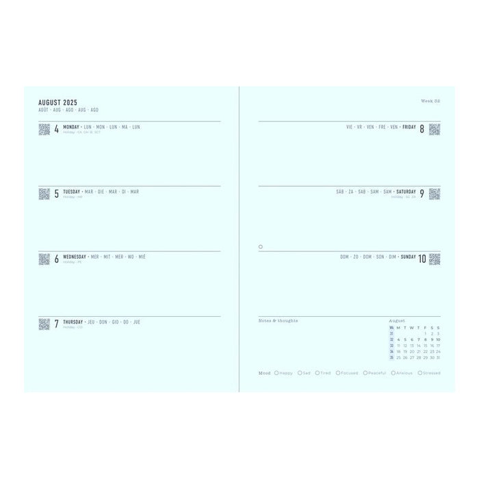 Letts Diary Mid Year A5 Week to View Conscious Rosewater 2025/26 1001316_2