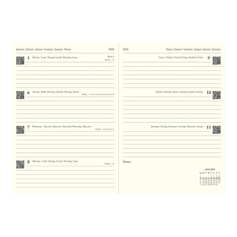 Letts of London Diary Baroque A5 WTV Black 2026 1001596_2