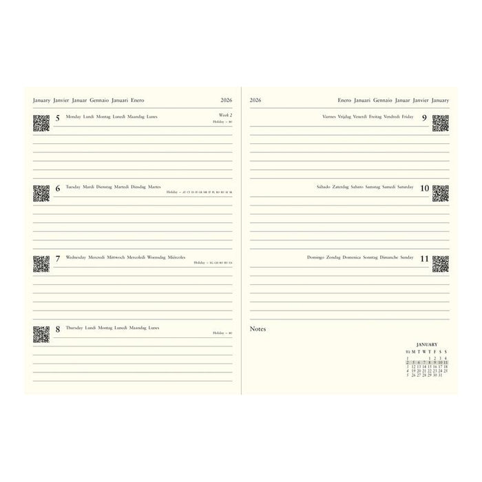 Letts of London Diary Baroque A5 WTV Navy 2026 1001597_2