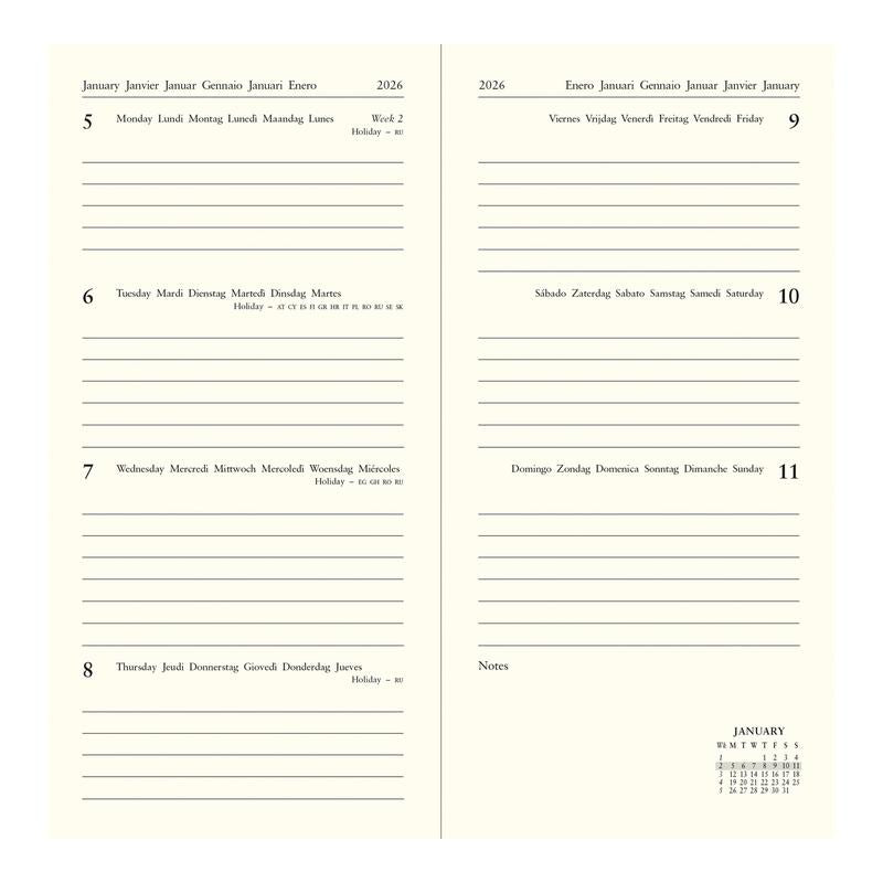 Letts of London Diary Baroque Slim WTV Navy 2026 1001620_2