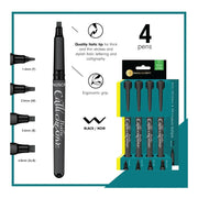 Manuscript Callicreative Italic Black Markers Set of 4 - Water-Based Inks_2