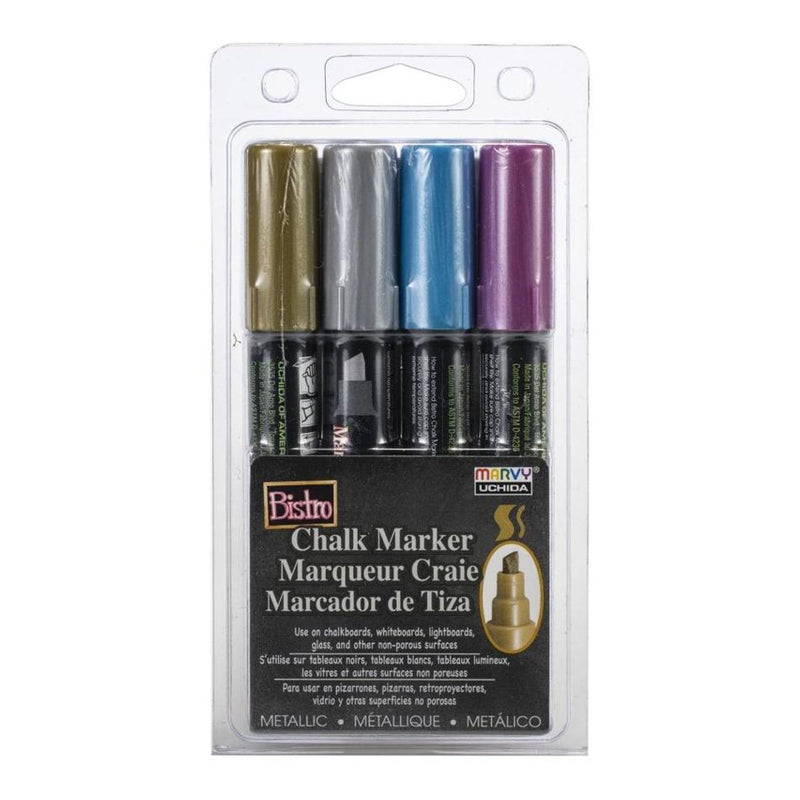 Marvy Bistro Chisel Metallic Chalk Markers Set of 4, 4.5x7 inches_1