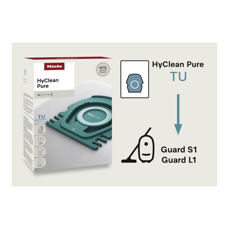 Miele TU HyClean Pure Vacuum Cleaner Bags, 4 Pack_3