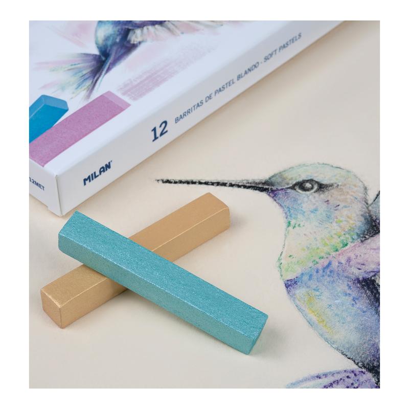 Milan Soft Pastels 12 Pack Metallic Colours 1000904_3
