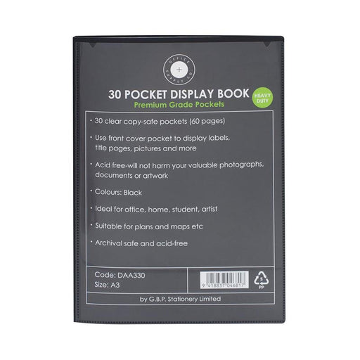 OSC Insert Display Book A3 30 Pocket Black DAA330_1