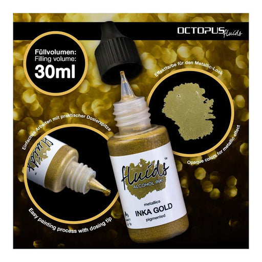 Octopus Fluids Alcohol Ink Inka Gold Metallic 30ml OCTOAIME015_2