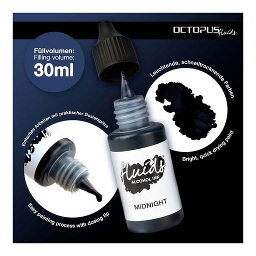 Octopus Fluids Alcohol Ink Midnight Black 30ml OCTOAIBK010_2