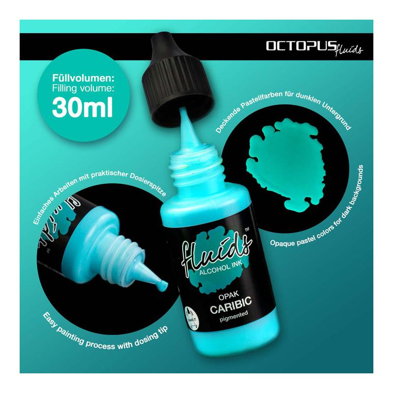 Octopus Fluids Alcohol Ink Opak Caribic Blue 30ml OCTOAIPBL050_2
