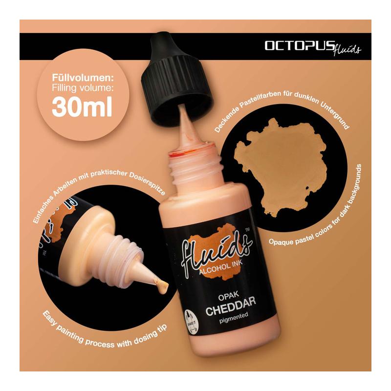 Octopus Fluids Alcohol Ink Opak Cheddar Orange 30ml OCTOAIPOR025_2