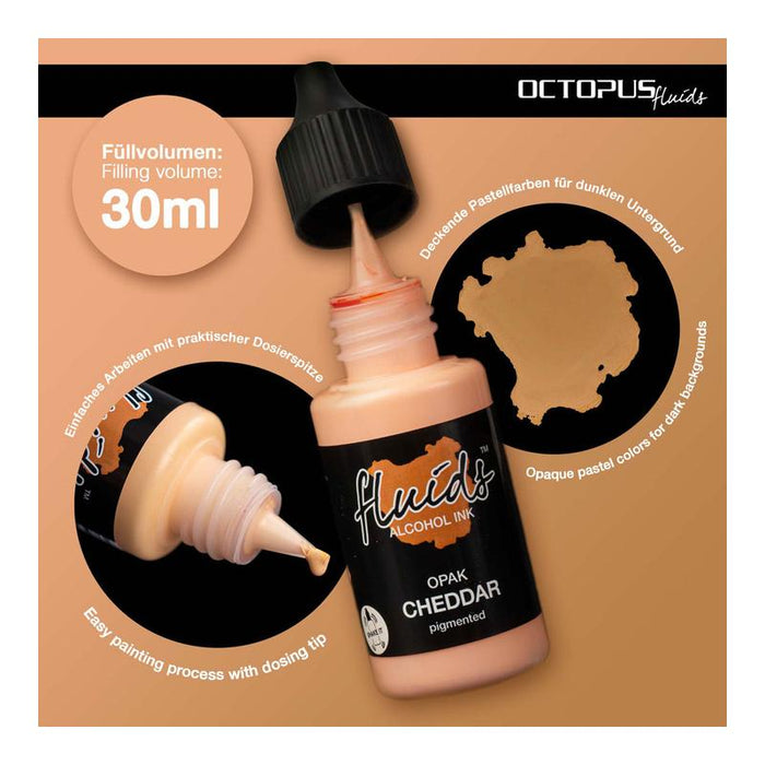 Alcohol Ink - Octopus Fluids Opak Cheddar Orange 30ml — Officecentre