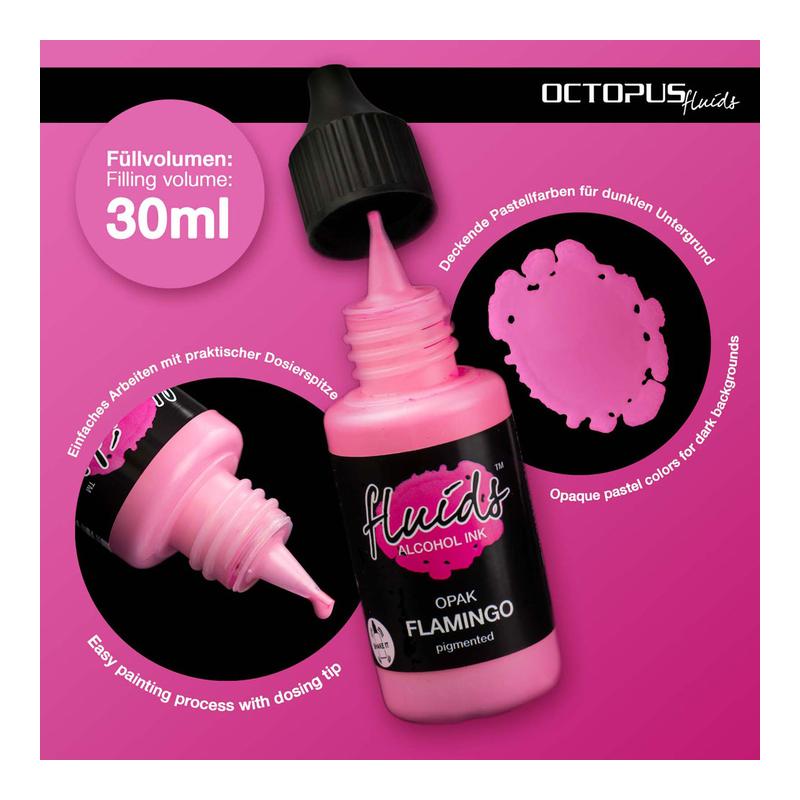 Octopus Fluids Alcohol Ink Opak Flamingo Pink 30ml OCTOAIPRT050_2