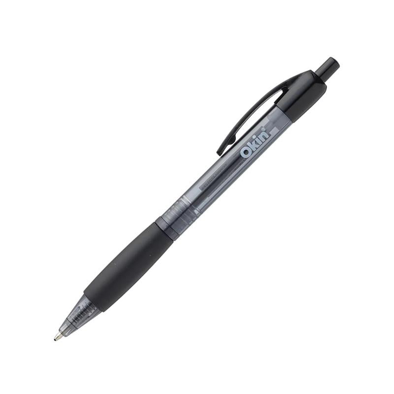 Okin Ballpoint Retractable Pen with Grip Black IBPRGBLK_1