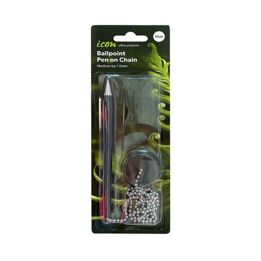 Okin Icon Ballpoint Pen on Chain Blue PENCHAIN_1