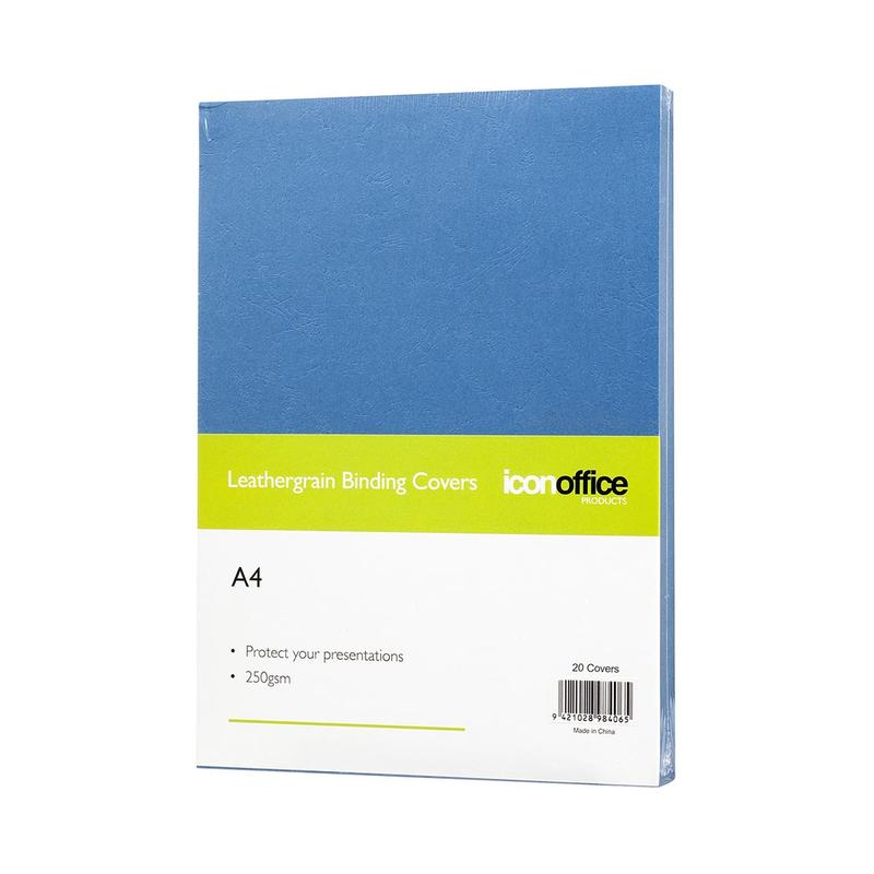 Okin Icon Binding Covers A4 Blue 250gsm, Pack of 20 BCOVBLUE20_1