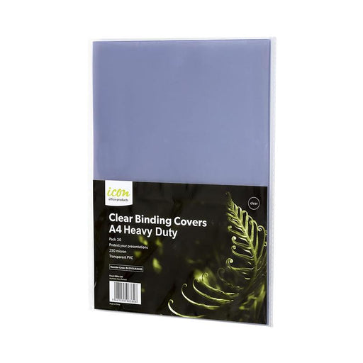Okin Icon Binding Covers A4 Clear Heavy Duty 250mic, Pack of 20 BCOVCLR20HD_1