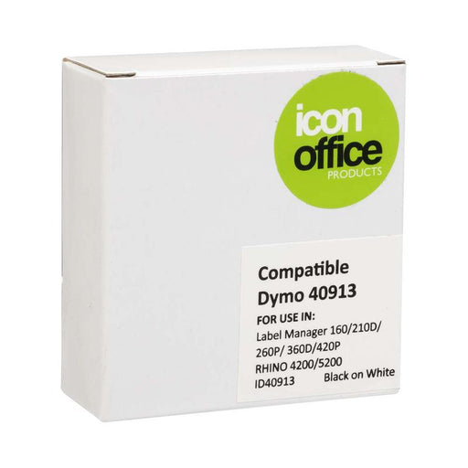 Okin Icon Compatible Dymo D1 Label Tape 9mmx7m Black on White ID40913_1