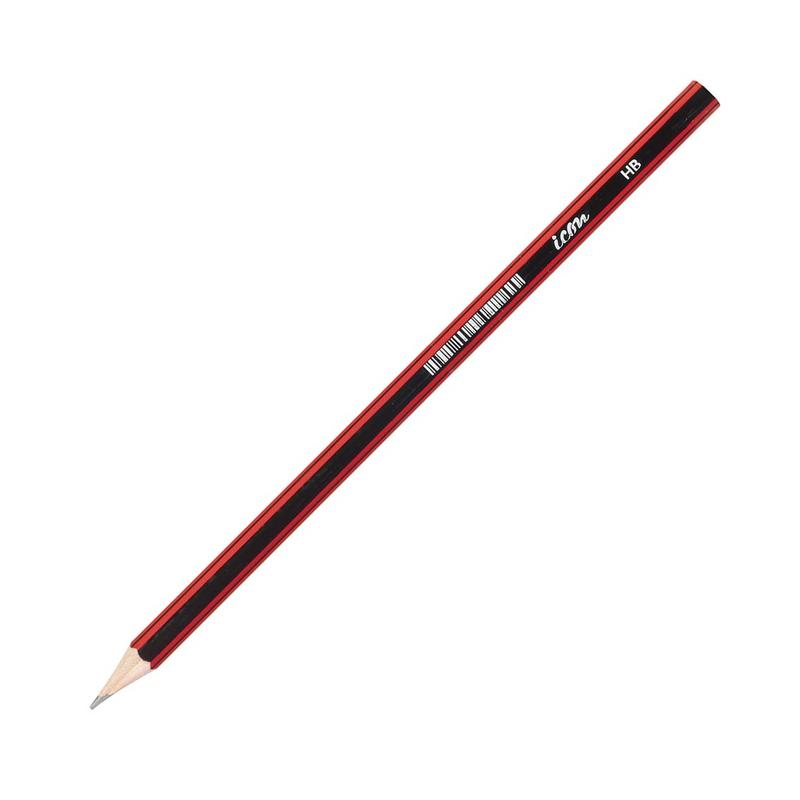Okin Icon HB Pencil Hexagonal Red and Black IHBPRED144_1