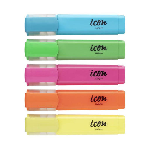 Okin Icon Recycled Highlighter Chisel Tip 4+1 Bonus Pack, Neon IHLRASSTNB_2