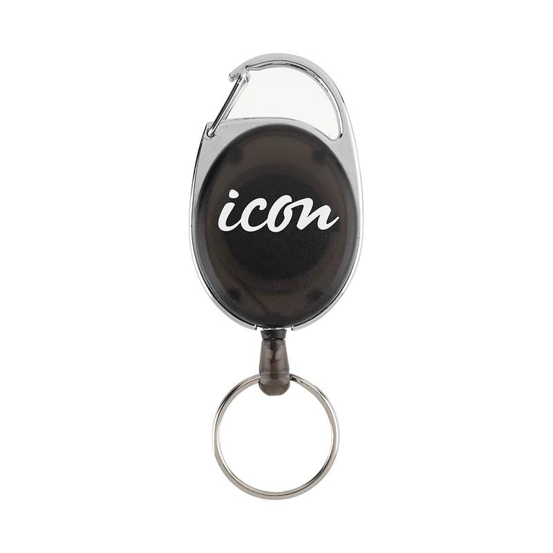 Okin Icon Retractable Snap Lock Key and ID Card Holder Charcoal IKHCHR_1