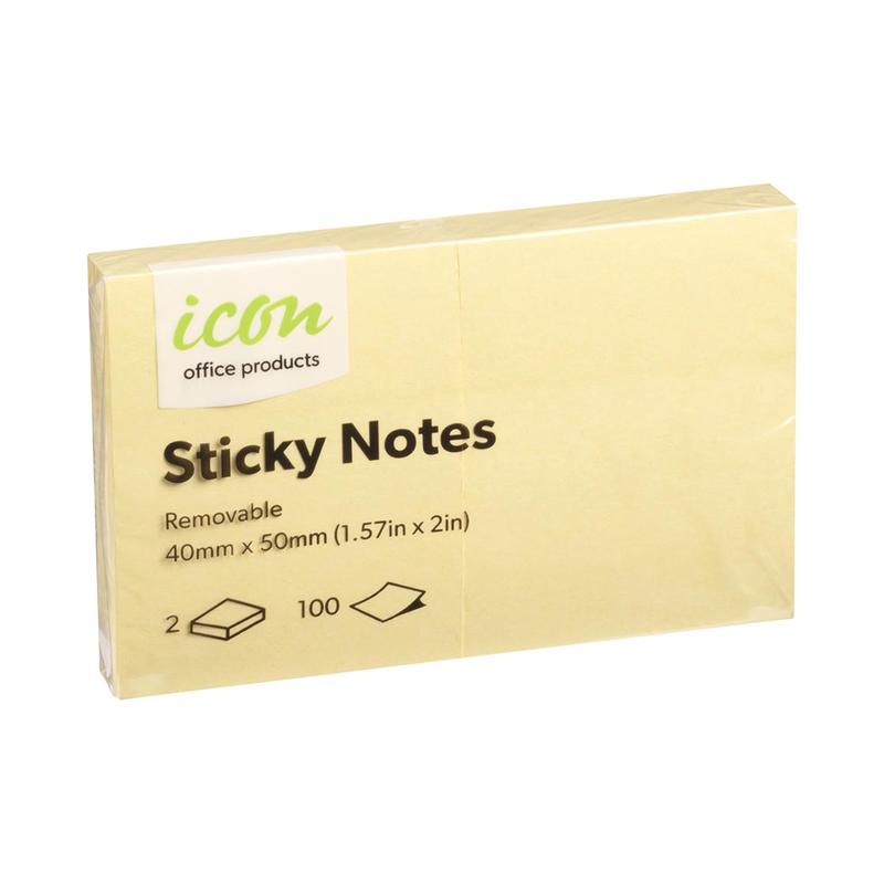 Okin Icon Sticky Notes 40mm x 50mm Yellow 2 Pack ISAN02Y2_1