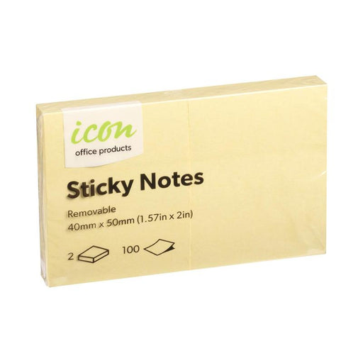 Okin Icon Sticky Notes 40mm x 50mm Yellow 2 Pack ISAN02Y2_1