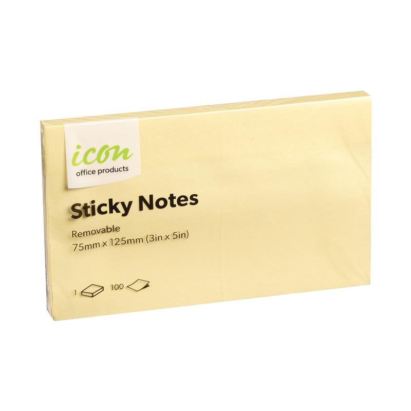 Okin Icon Sticky Notes 75mm x 125mm Yellow ISAN05Y_1