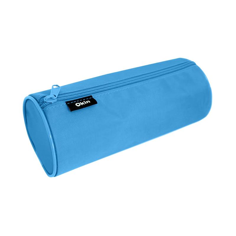 Okin Large Barrel Pencil Case Light Blue 22x9cm PC-BARRELLB_1