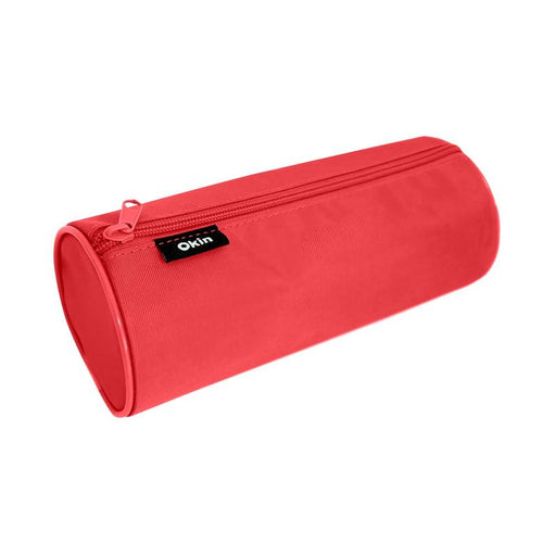 Okin Large Barrel Pencil Case Red 22x9cm PC-BARRELRD_1