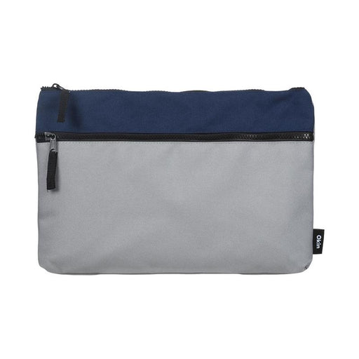 Okin Pencil Case 2 Zip Blue Grey 34x23x2.5cm PC-CALGR_1
