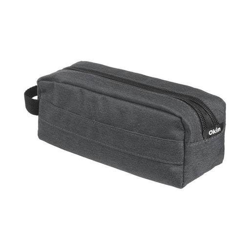 Okin Pencil Case Barrel 2 Zip Dark Grey 22x8x8cm PC-2ZIPGY_1