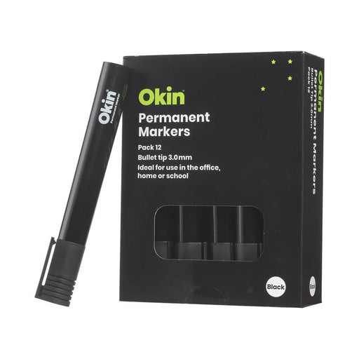 Okin Permanent Marker Bullet Tip Black IPMBLK_2