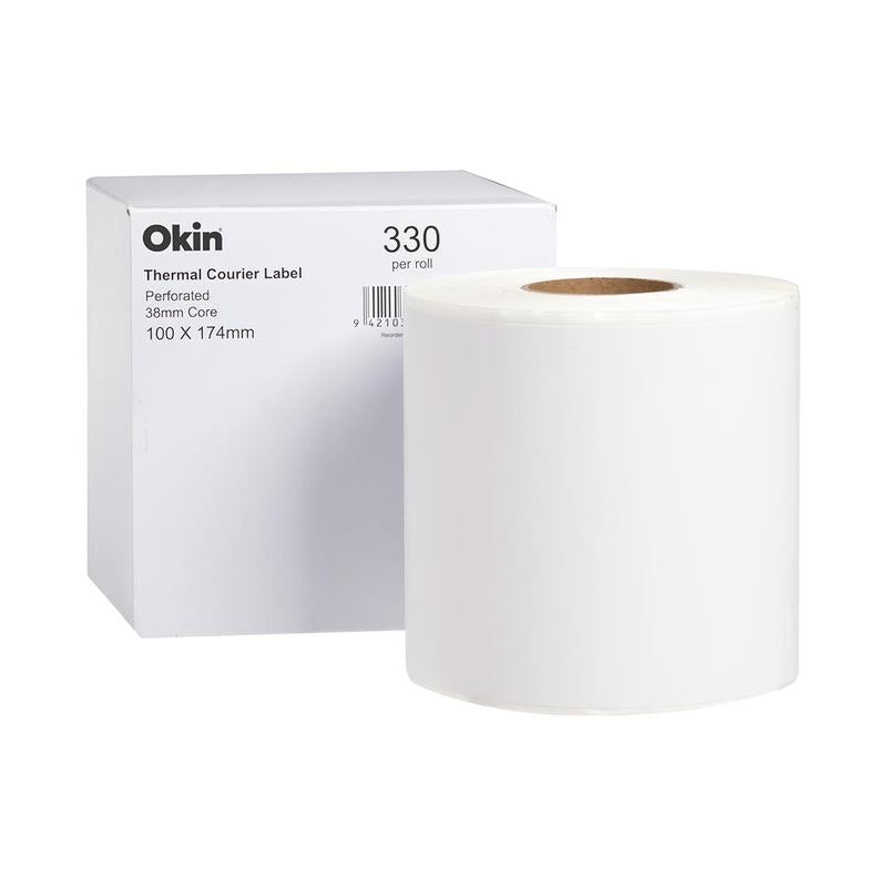 Okin Thermal Courier Label Perforated 100x174mm 330 Labels ITCL001_1