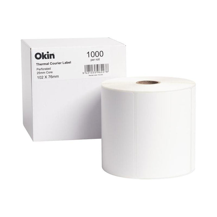 Okin Thermal Courier Label Perforated 102x76mm 1000 Labels ITCL003_1