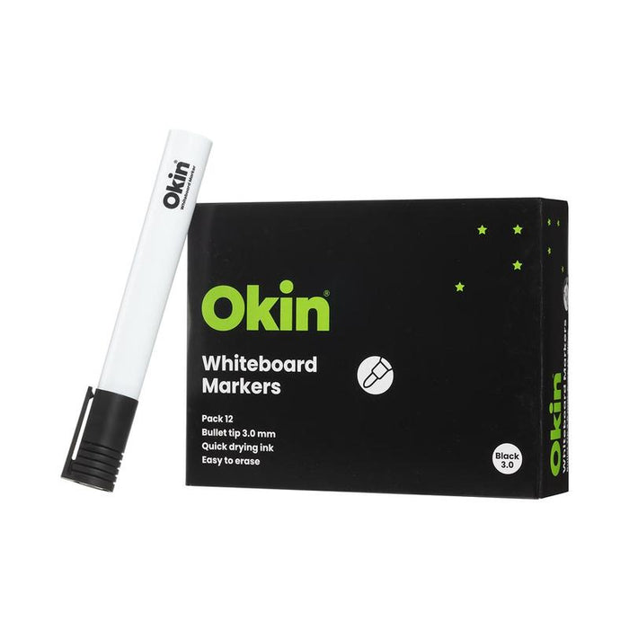 Okin Whiteboard Marker Bullet Tip Black IWMBLK_2