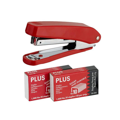 Plus Stapler with 2000 Staples, Model PS10E, Red_1