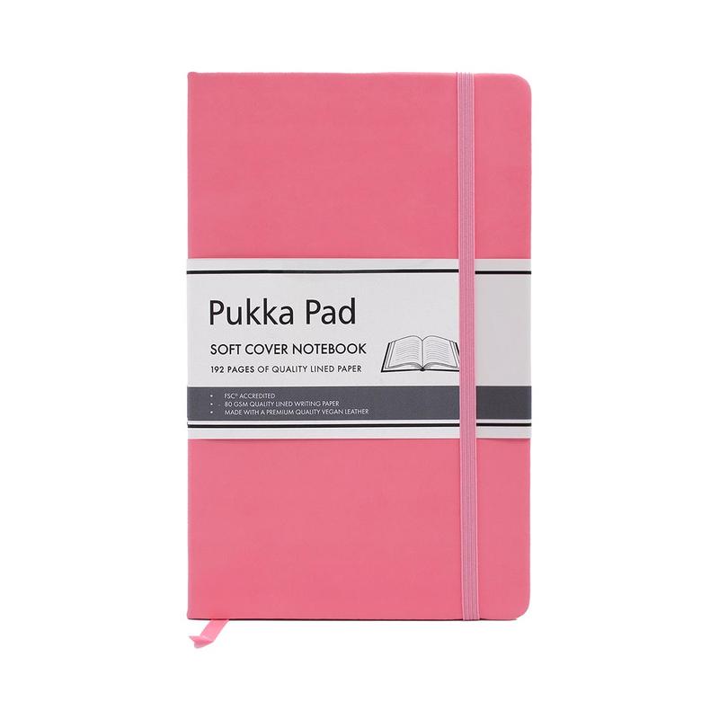 Pukka Signature Soft Cover Notebook 13x21cm Lined Pink P7750SIG_1