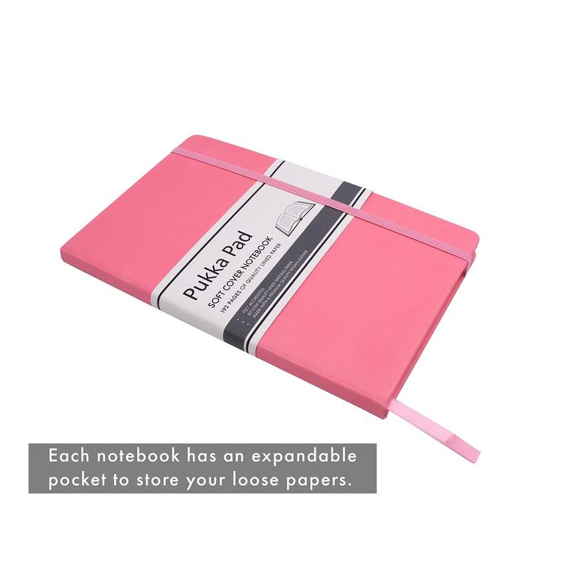 Pukka Signature Soft Cover Notebook 13x21cm Lined Pink P7750SIG_5