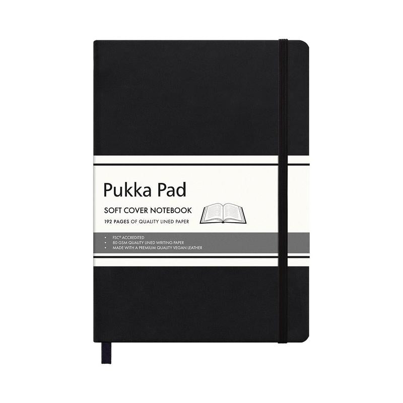 Pukka Soft Cover Lined Notebook 144 x 210mm Black P6981SCN_1