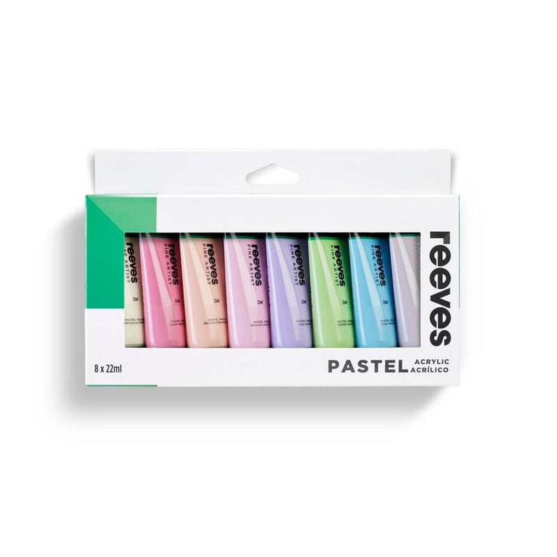 Reeves 22ml Acrylic Pastel Paints Set of 8 - Vibrant Colors_1