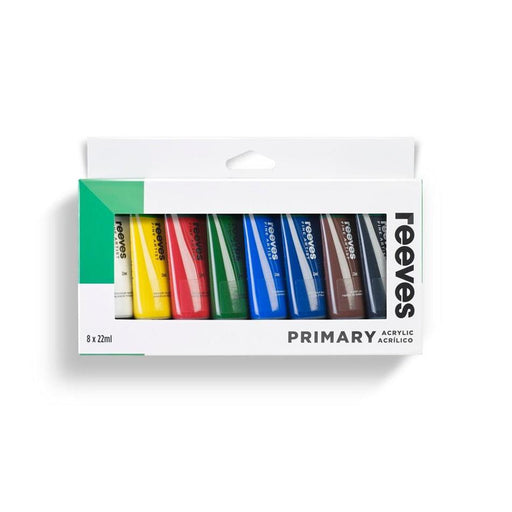 Reeves 22ml Acrylic Primary Paints Set of 8 - Vibrant Colors_1