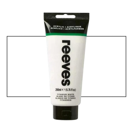 Reeves Fine Artists' Acrylic Paints 200ml - Choose Your Colour TITANIUM WHITE_1