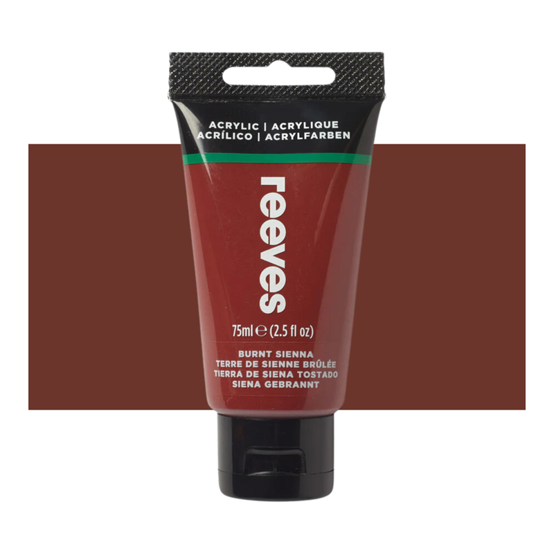 Reeves Fine Artists' Acrylic Paints 75ml - Choose Your Colour BURNT SIENNA_1