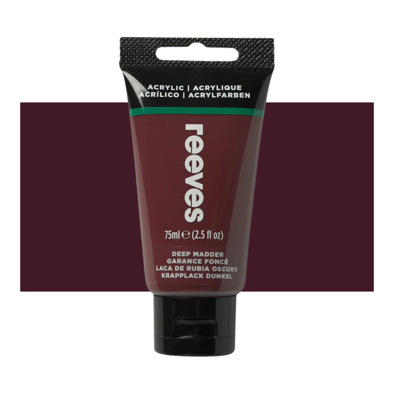 Reeves Fine Artists' Acrylic Paints 75ml - Choose Your Colour DEEP MADDER_1