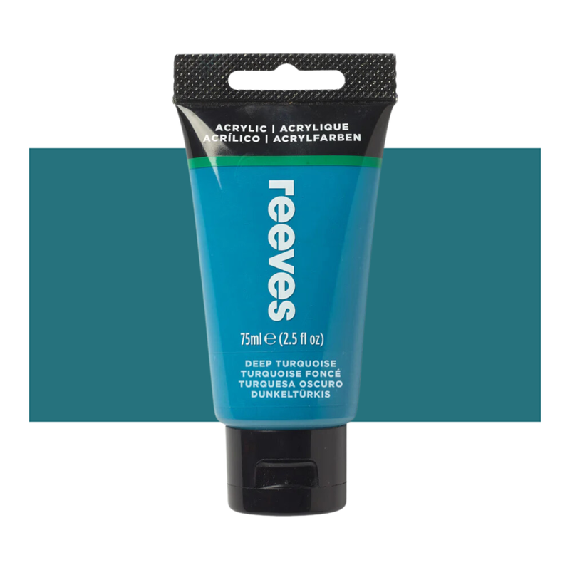 Reeves Fine Artists' Acrylic Paints 75ml - Choose Your Colour DEEP TURQUOISE_1