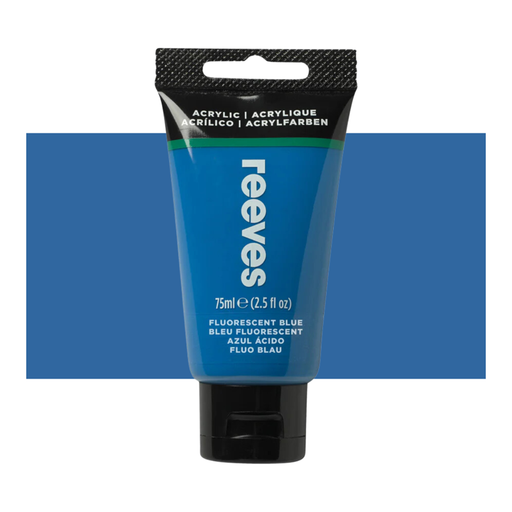 Reeves Fine Artists' Acrylic Paints 75ml - Choose Your Colour FLUORESCENT BLUE_1