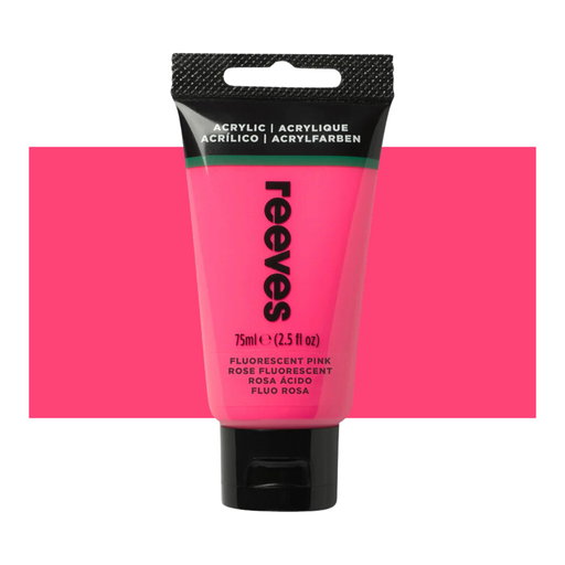 Reeves Fine Artists' Acrylic Paints 75ml - Choose Your Colour FLUORESCENT PINK_1